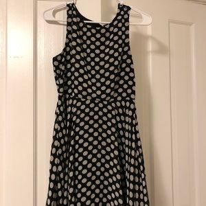 Black and white polka dot flowy dress
